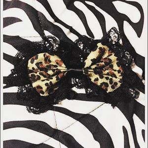 Lace Leopard Bow